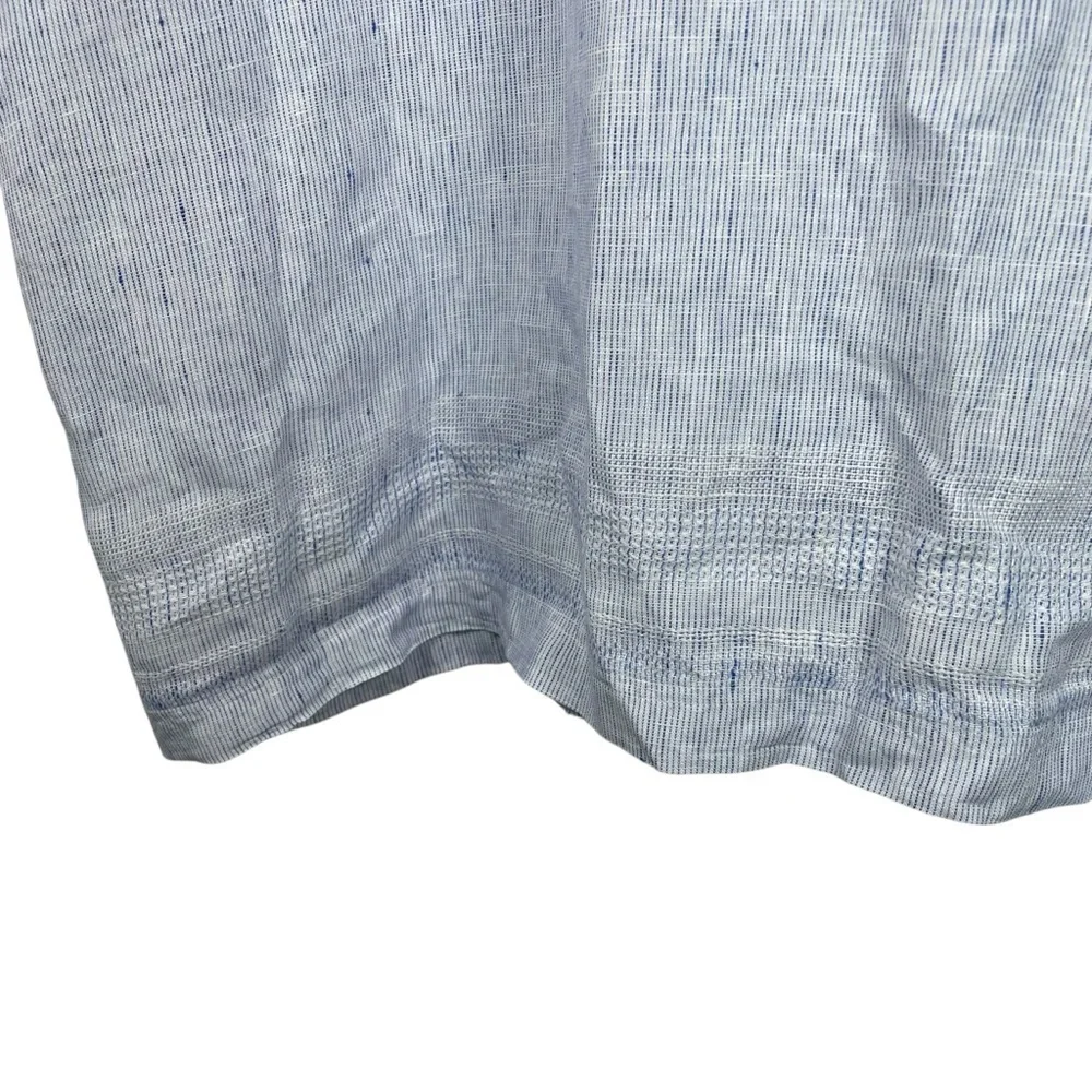 NWOT Baird McNutt Men’s Murano Short Sleeve Linen Shirt Blue/White Size XL